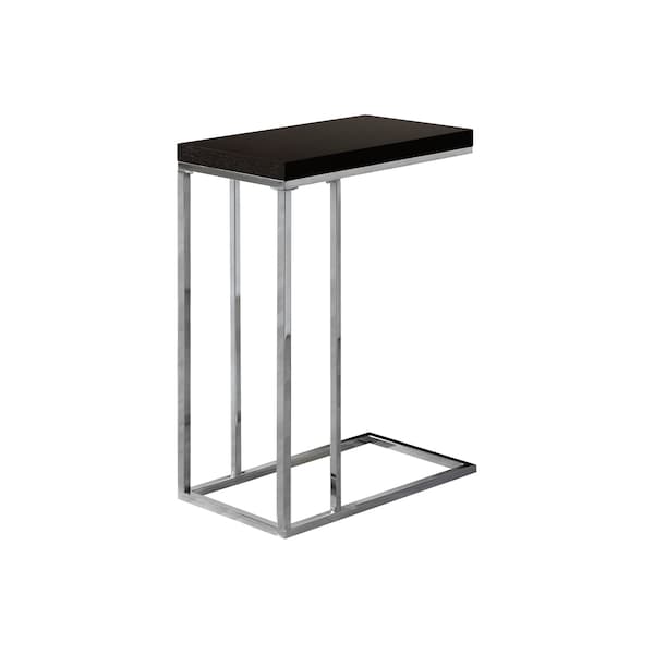 Accent Table - Espresso With Chrome Metal
